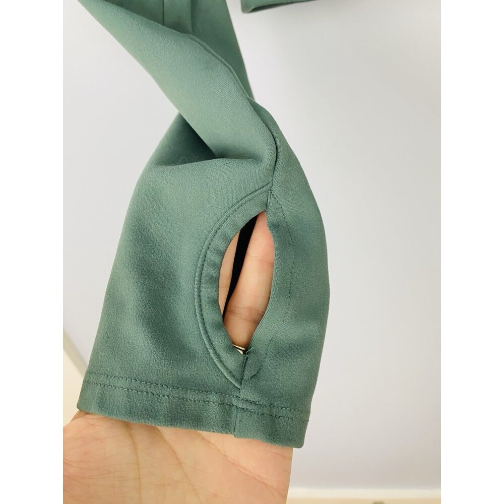 Danskin Womens Small 1/4 Zip Cropped Pullover Athleisure Sweatshirt Sage Green - Picture 3 of 7